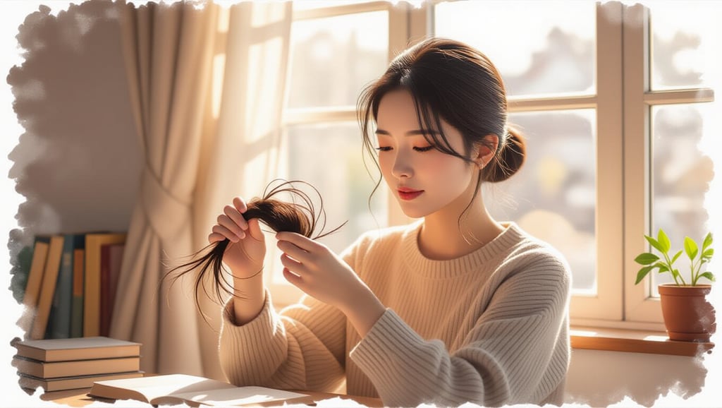 🚿 머리를 감거나 빗는 등 일상적 행동의 상징성